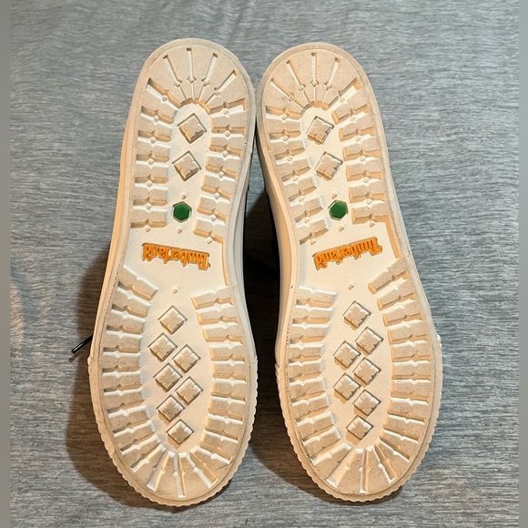 Timberland-size 9W black suede boots lace up w/leopard trim. Worn once. - Picture 4 of 5